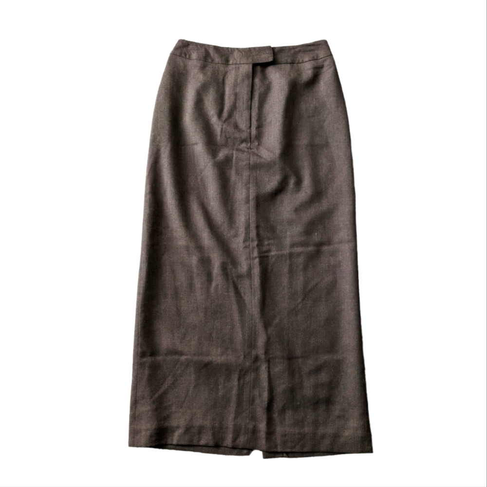 Vintage Maxi 100% Wool Skirt Brown Size 6